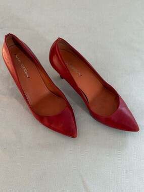 Via Spiga Red Leather Pointed Toe Pumps Size 8M